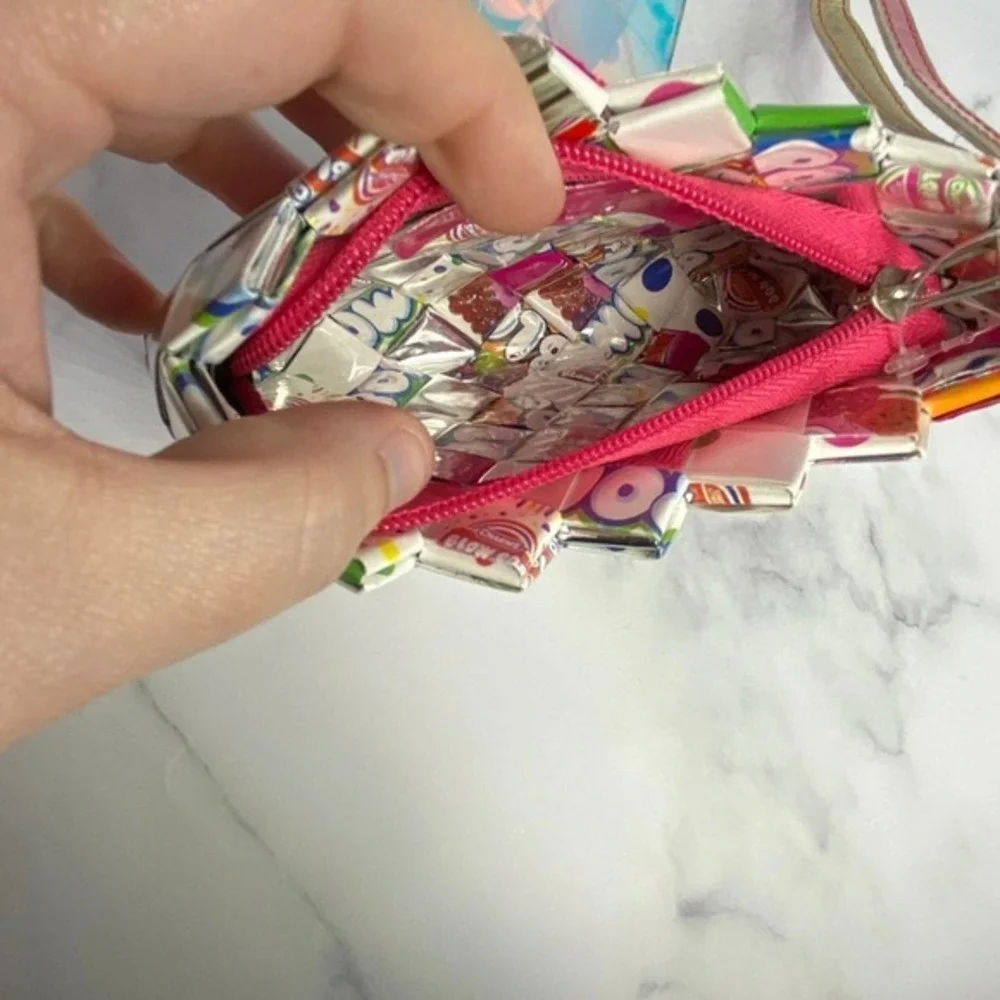 Rare Vintage Candy Wrapper Handmade Clutch / Wristlet